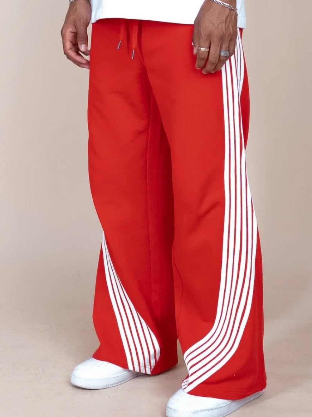 EPTM Red Fleece Baggy Highland Pant, Men’s Large